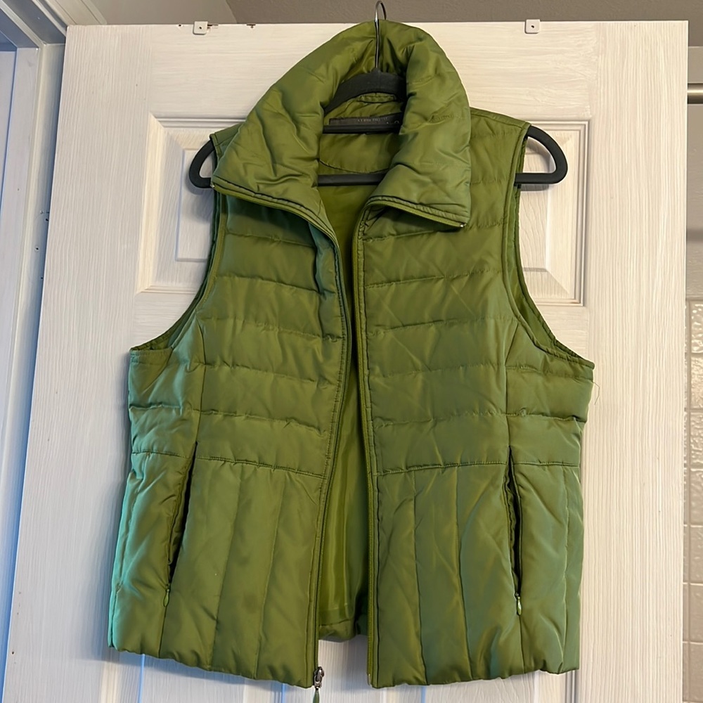 Green puffer vest
